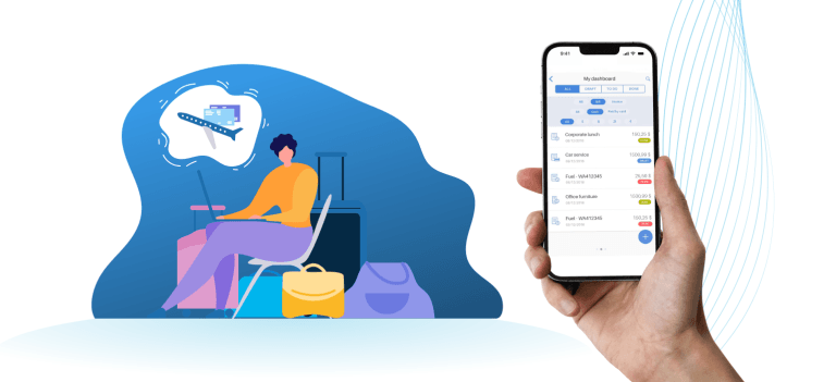 Business trip manager app mobile mockup