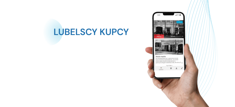 Lubelscy kupcy mobile case study mockup illustration