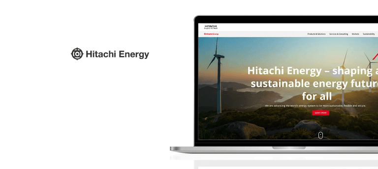 Hitachy Energy Laptop Mockup Case study illustration