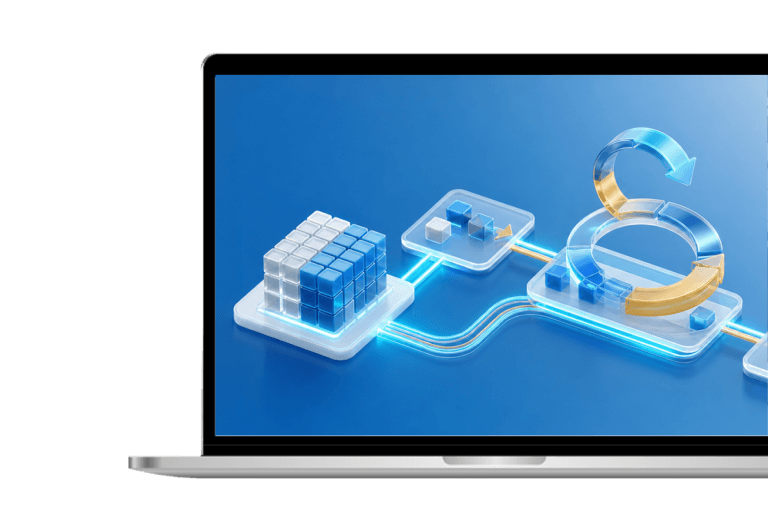 Scrum IT technology process illustration laptop