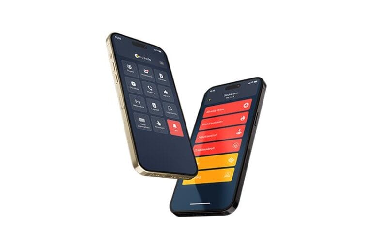 cosafe mobile illustration showing two mobile phones with app screenshots