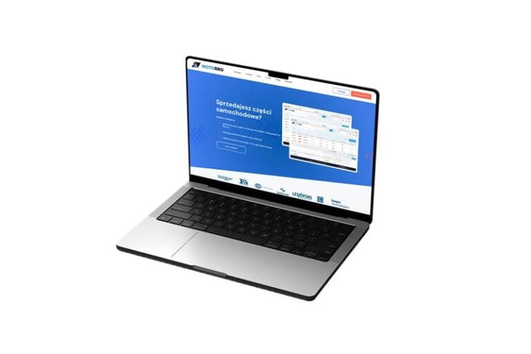 Motorro case study laptop illustration showing Motorro website