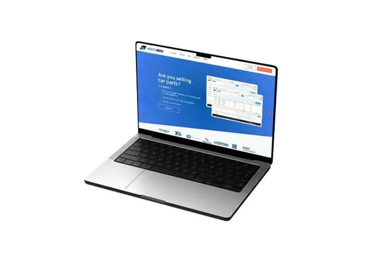 Motorro case study laptop illustration showing Motorro website