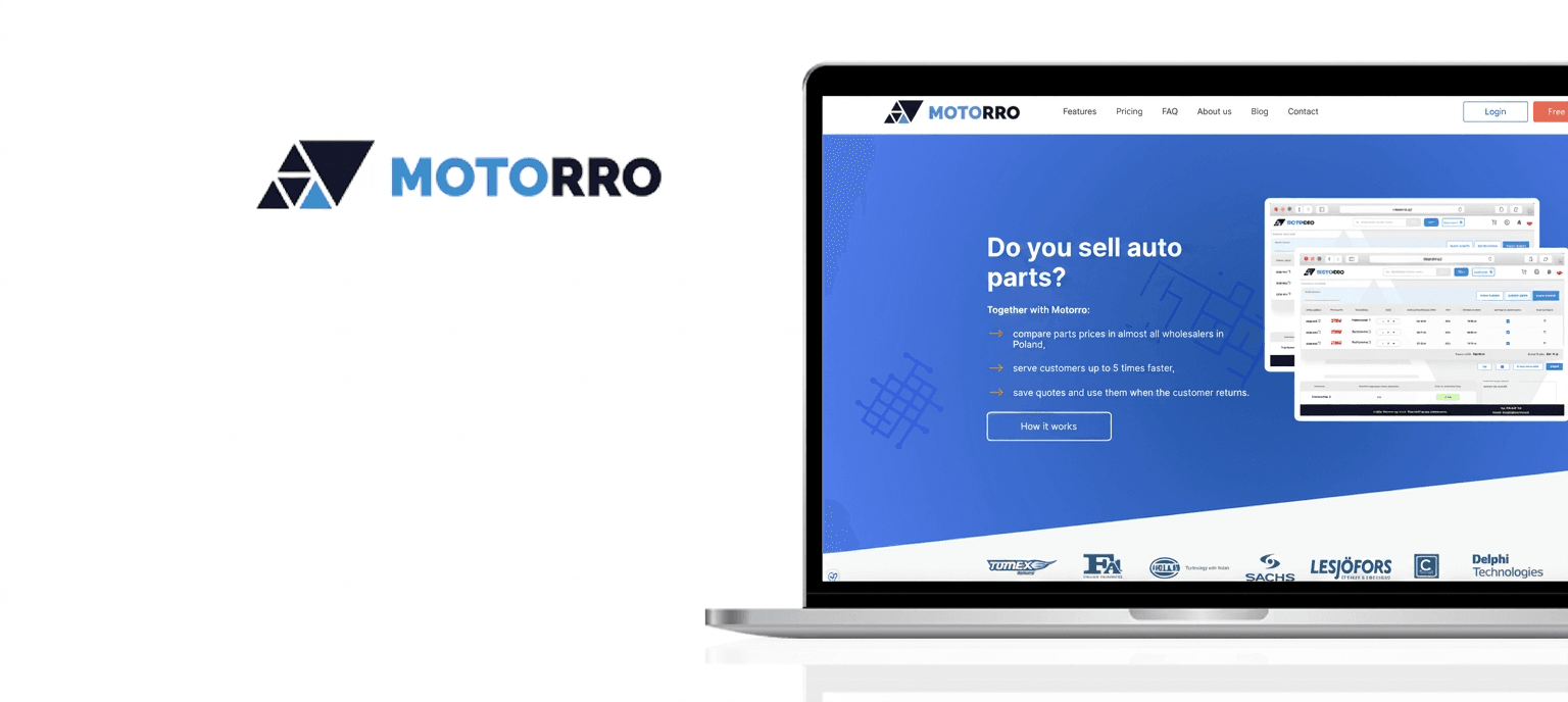 Motorro case study laptop mockup
