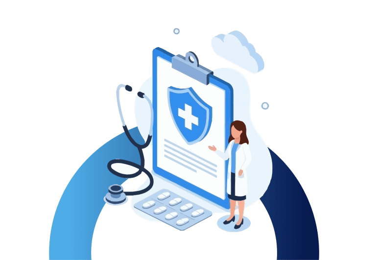 Medical services and advanced technology for telemedicine illustration