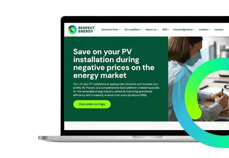 Respect energy case study laptop mockup