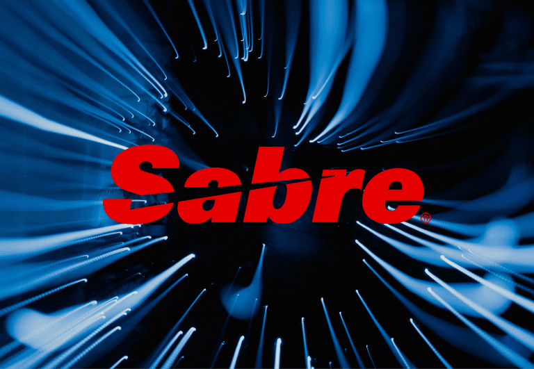 Sabre logo on abstract background